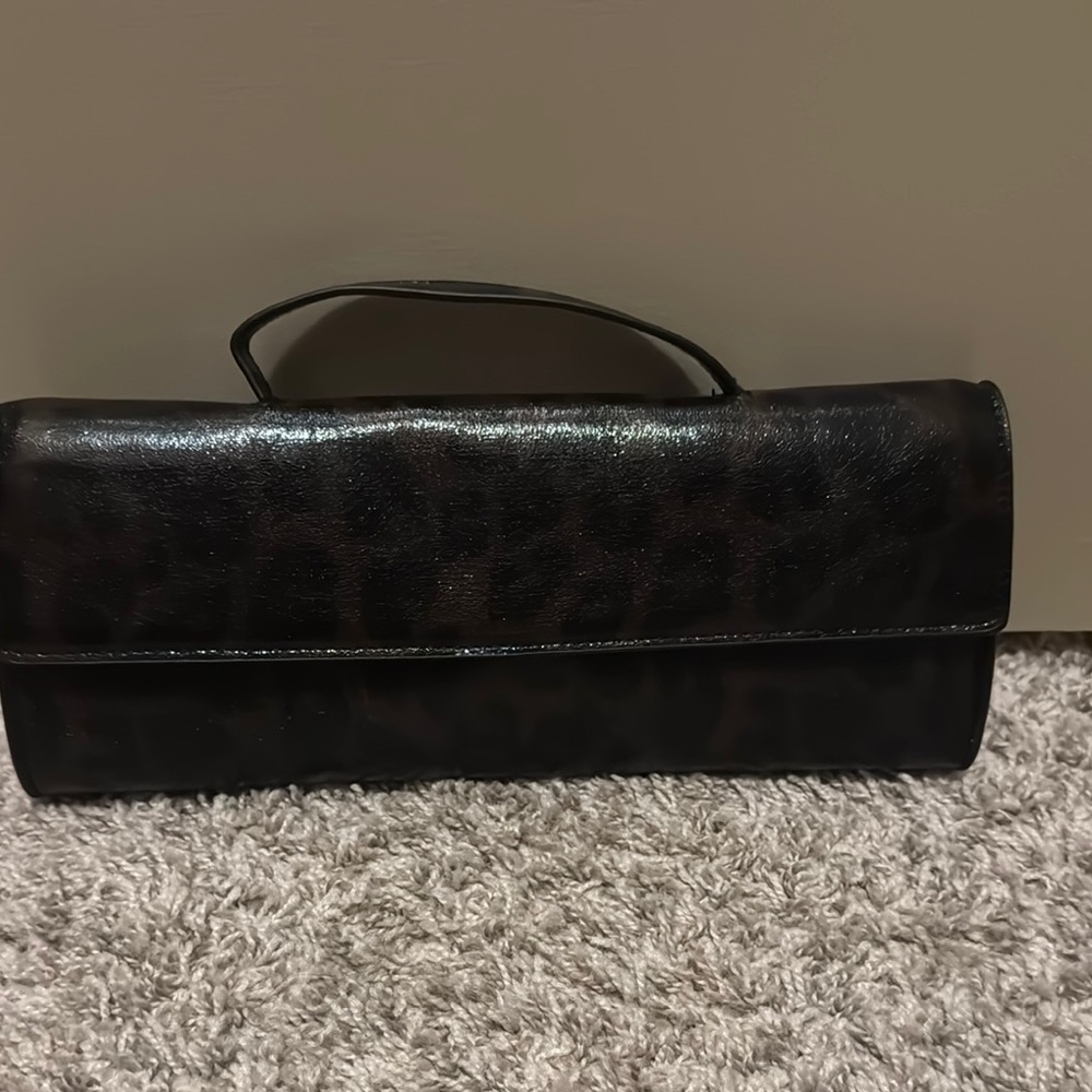 Zara Black Patent Leather Clutch Wristlet